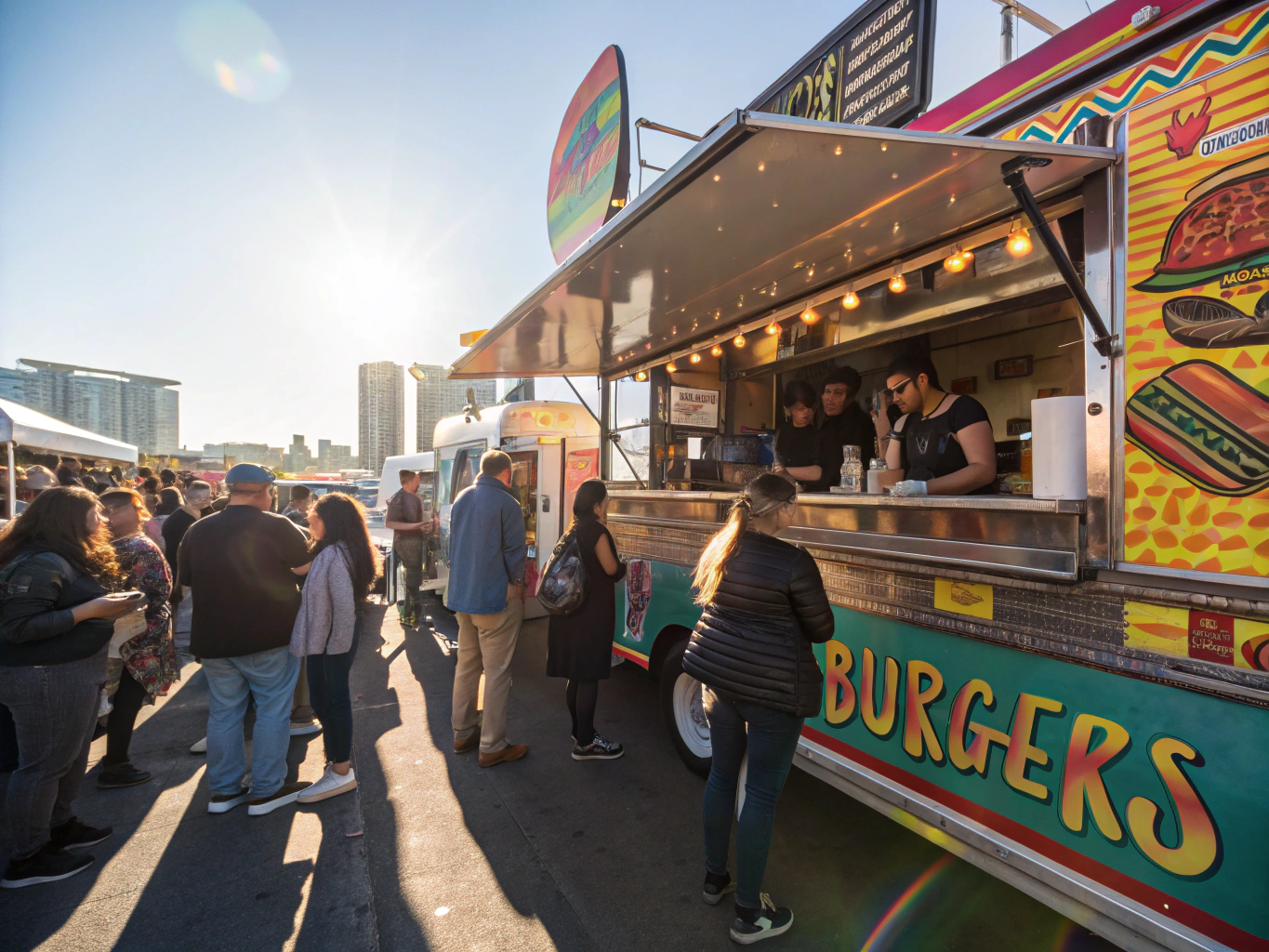 The Irish Van food truck serving food at a community sporting event