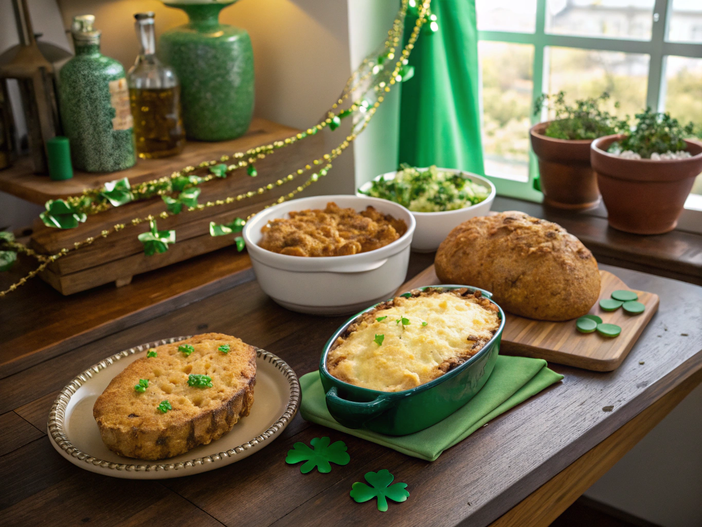 Freshly catered Irish food buffet with warm sausage rolls and cured meats